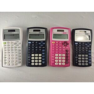 Lot of 4 Texas Instruments TI-30XIIS Scientific Calculators Mixed Colors Tested